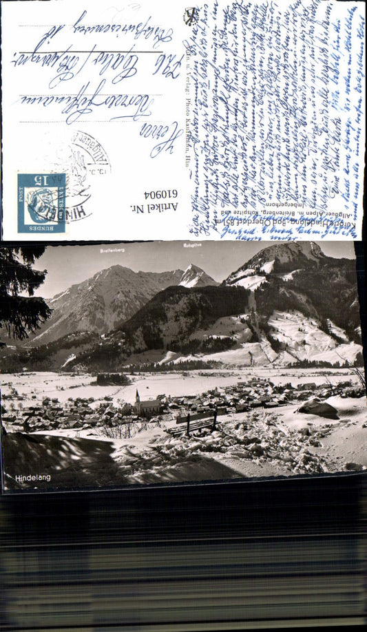 610904, Photo Ak Hindelang Bad Oberdorf Winter view Allgäu Alps with Breitenberg Rotspitze