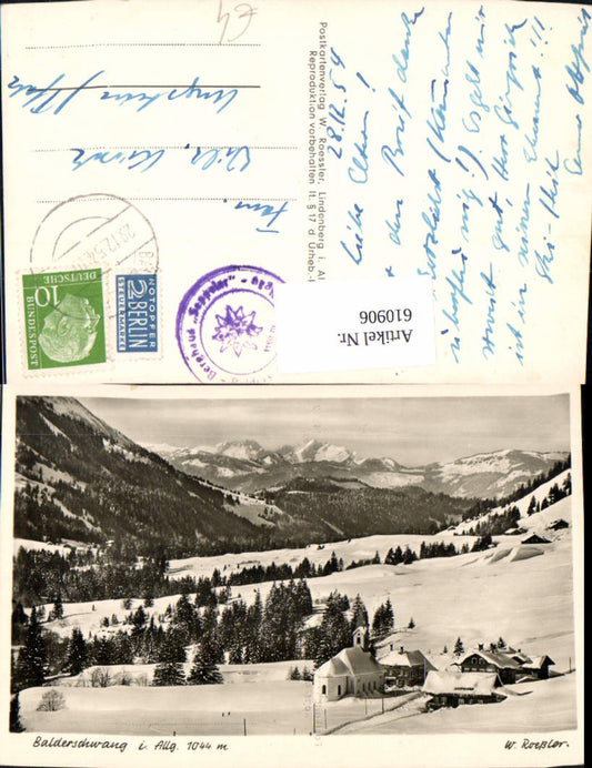 610906,Foto Ak Balderschwang i. Allgäu Winteransicht