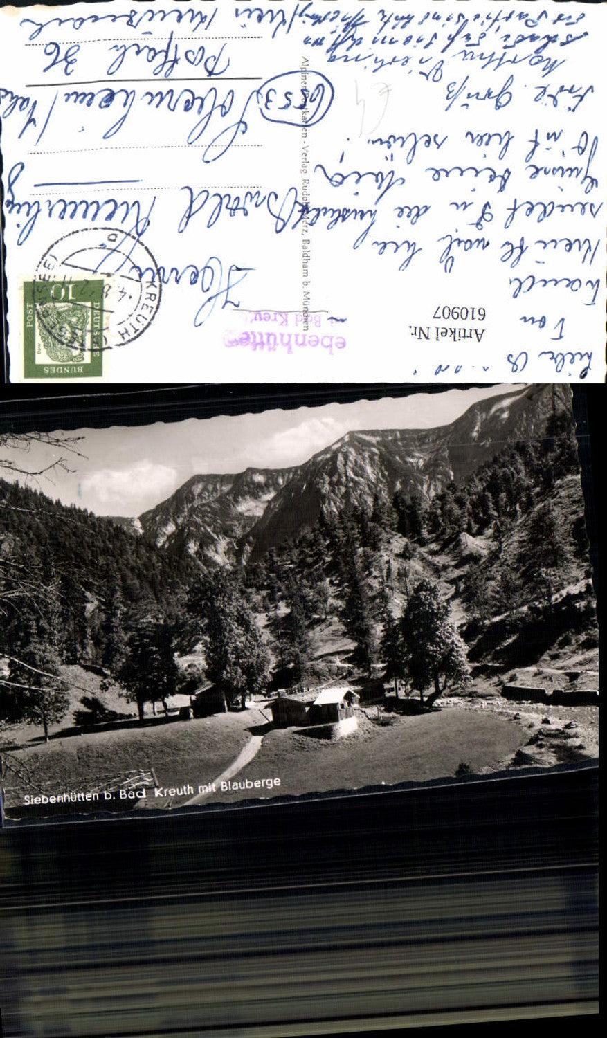 610907,Foto Ak Siebenhütten b. Bad Kreuth m. Blauberge