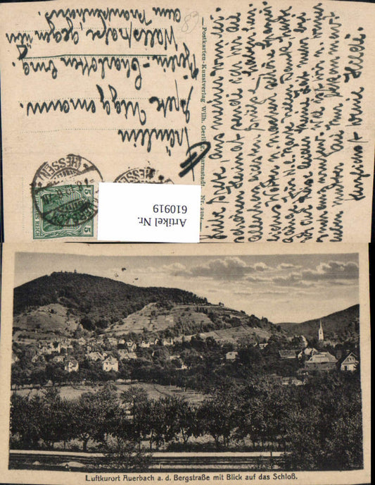 610919,Bensheim Auerbach a. d. Bergstraße m. Blick auf d. Schloss