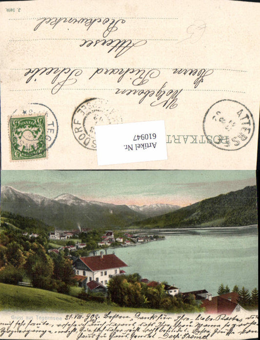 610947, Lithograph Tegernsee 1902