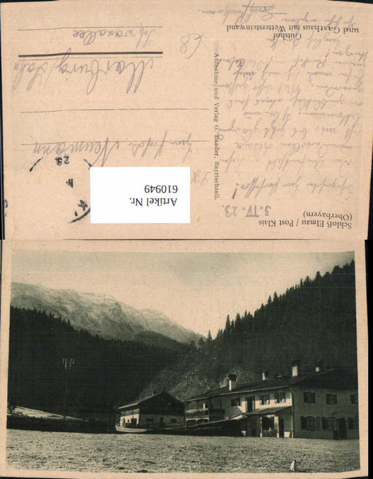 610949, Schloss Elmau Post Klais Oberbayern Gutshof u. Gasthaus m. Wettersteinwand