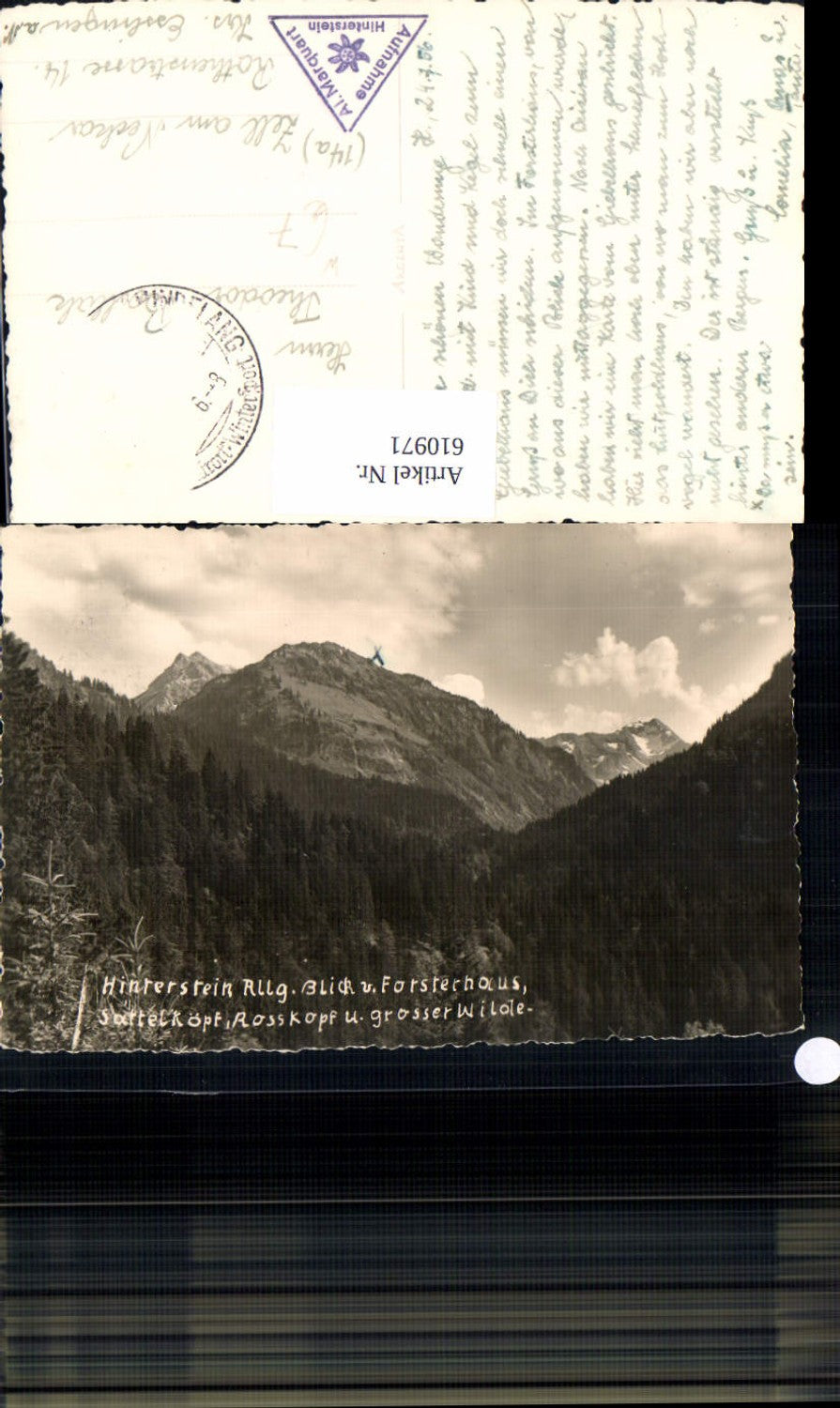 610971, Photo Ak Bad Hindelang Hinterstein Allgäu View from Forsterhaus Sattelköpf Rosskopf