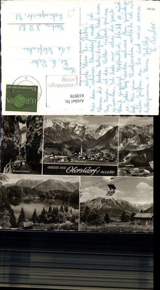610978, Multi-image Ak Oberstdorf Allgäu Breitachklamm Nebelhorn Chairlift Schönblick
