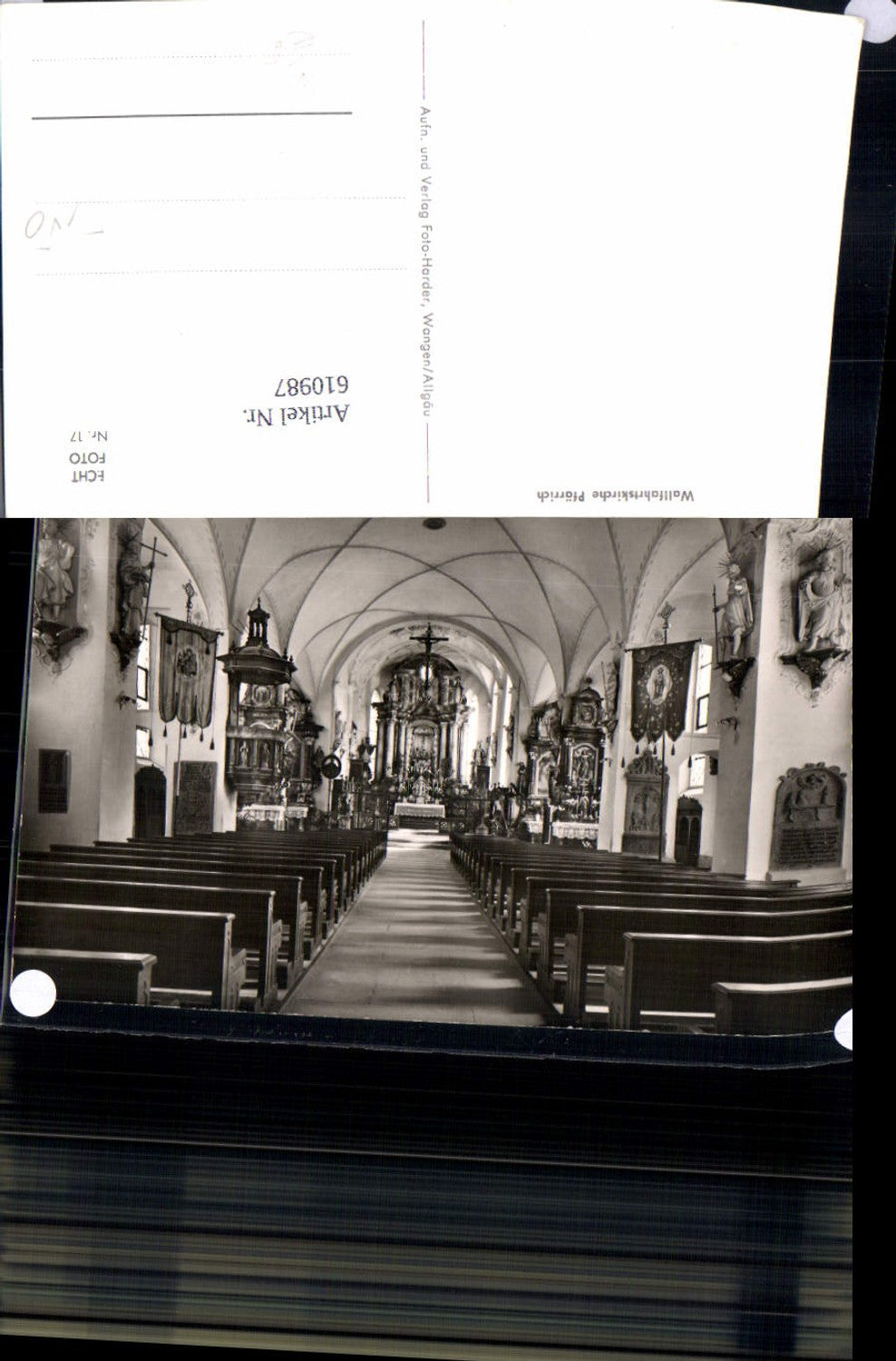 610987, Photo Ak Amtzell Pilgrimage Church Pfärrich Interior view