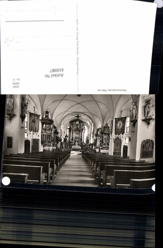 610987, Photo Ak Amtzell Pilgrimage Church Pfärrich Interior view