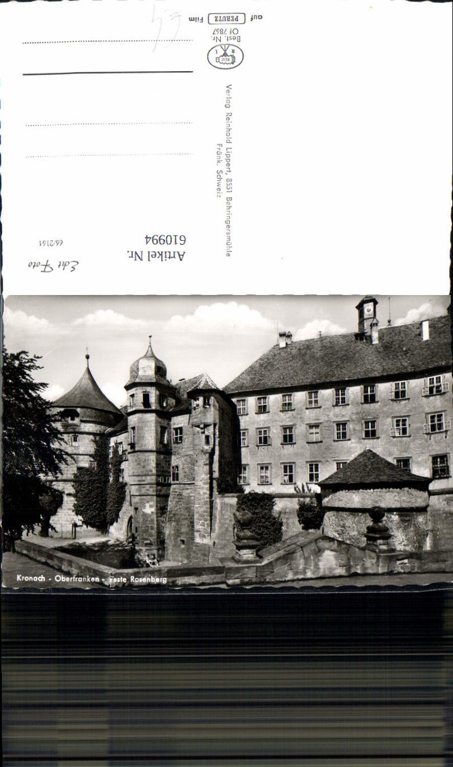 610994, Photo Ak Kronach Upper Franconia Rosenburg Fortress