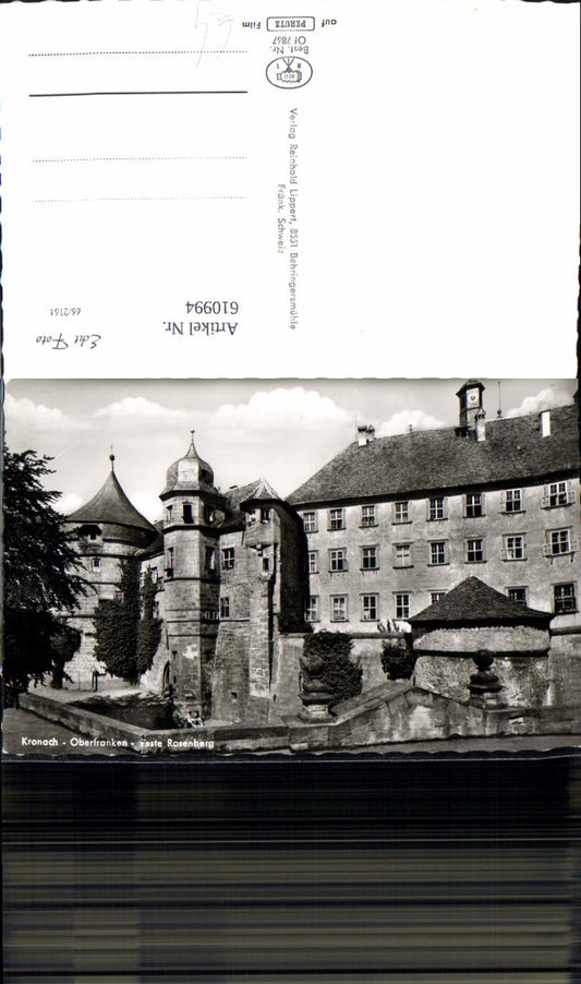 610994, Photo Ak Kronach Upper Franconia Rosenburg Fortress