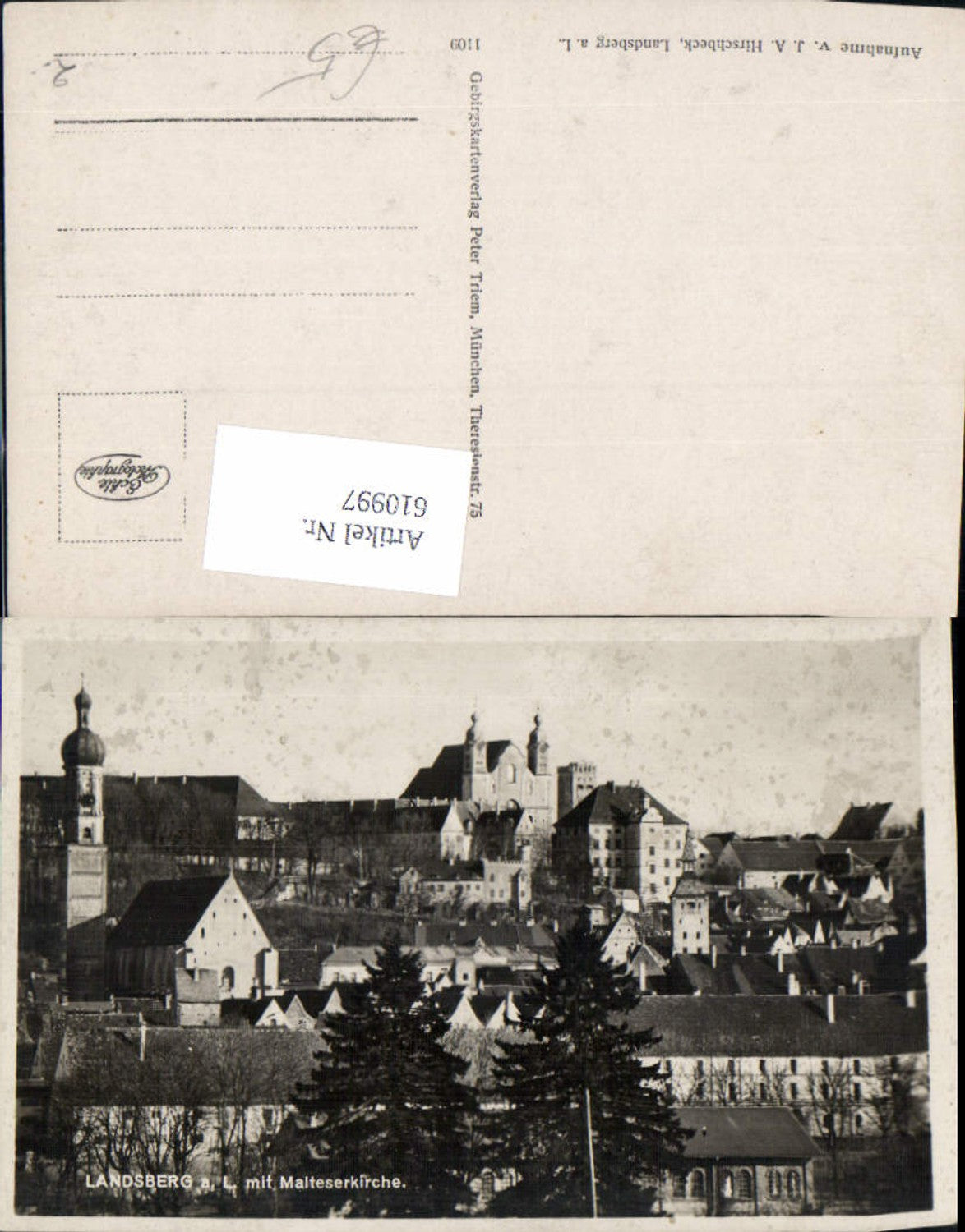 610997, Photo Ak Landsberg a. Lech with Malteser Church