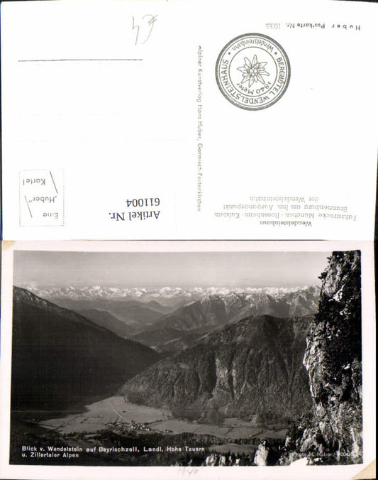 611004, Photo Ak View from Wendelstein Bayrischzell Landl Hohe Tauern and Zillertal Alps