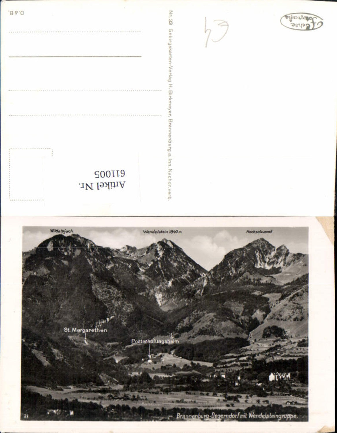 611005,Photo Ak Brannenburg Degerndorf m. Wendelsteingruppe