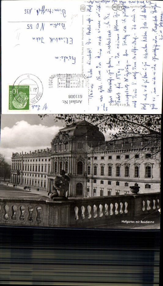 611008,Foto Ak Würzburg Hofgarten m. Residenz