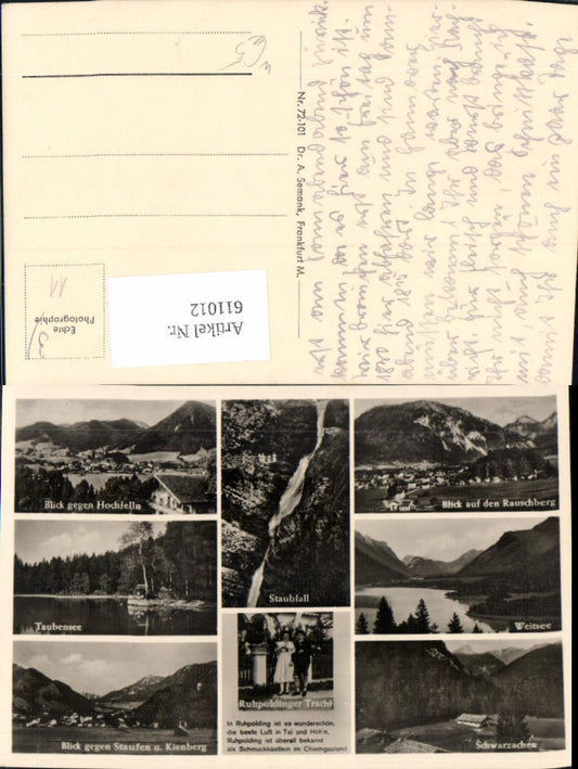 611012,Mehrbild Ak Ruhpolding Staubfall Tracht Blick geg. Hochfelln