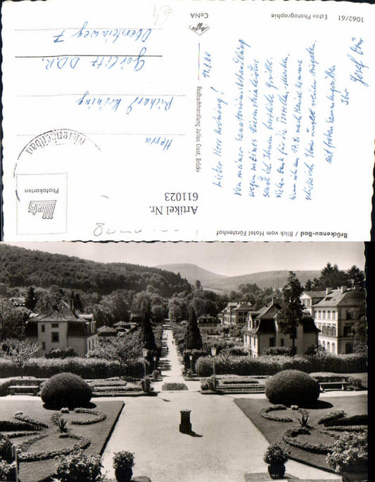 611023,Foto Ak Brückenau-Bad Bad Griesbach im Rottal Blick v. Hotel Fürstenhof