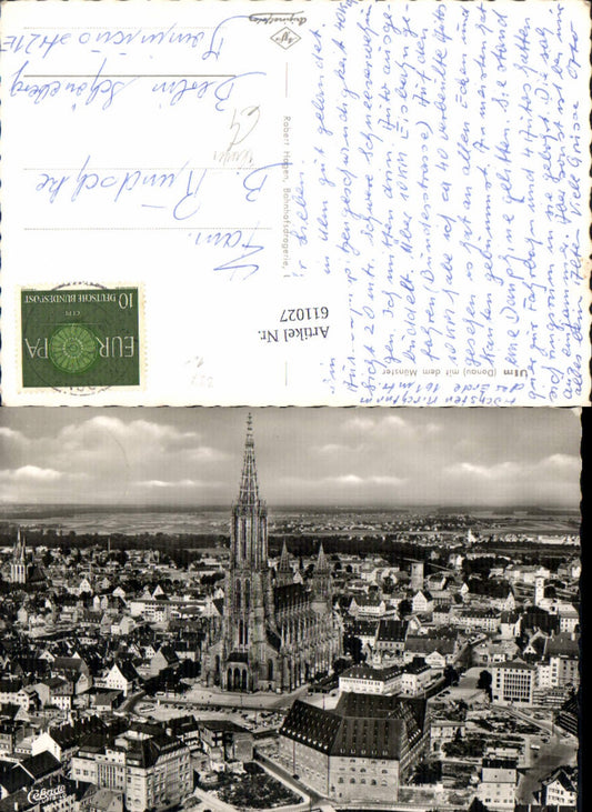 611027, Aerial photograph Ulm on the Danube and Münster