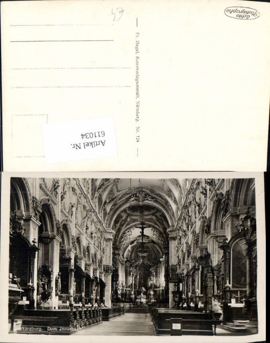 611034, Photo AK Würzburg Cathedral Interior