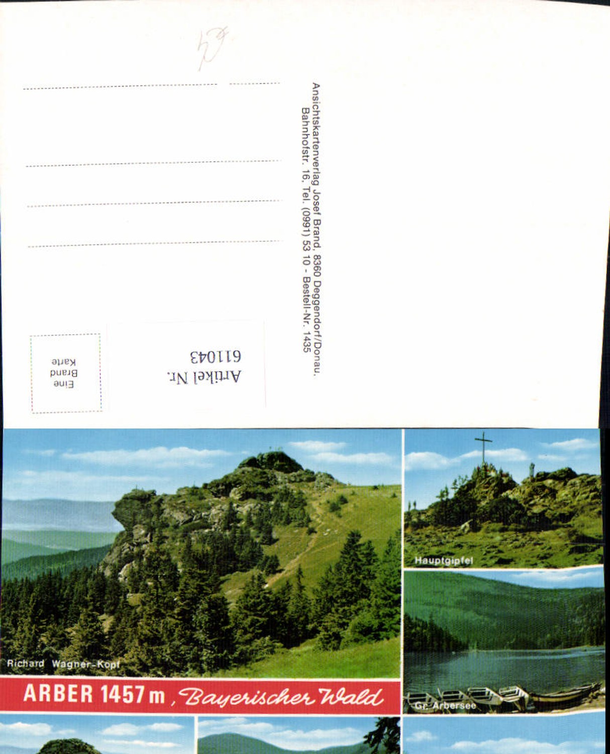 611043,Multi-image Ak Bayerisch Eisenstein Arber Bavarian Forest Main summit East summit Richard Wagner head