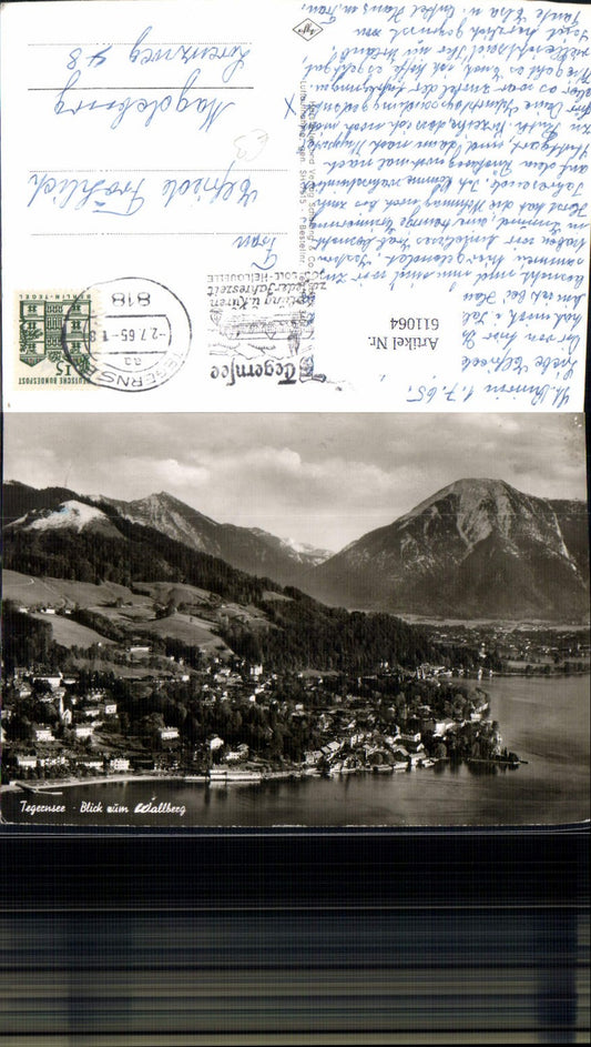 611064,Foto Ak Tegernsee Blick z. Wallberg