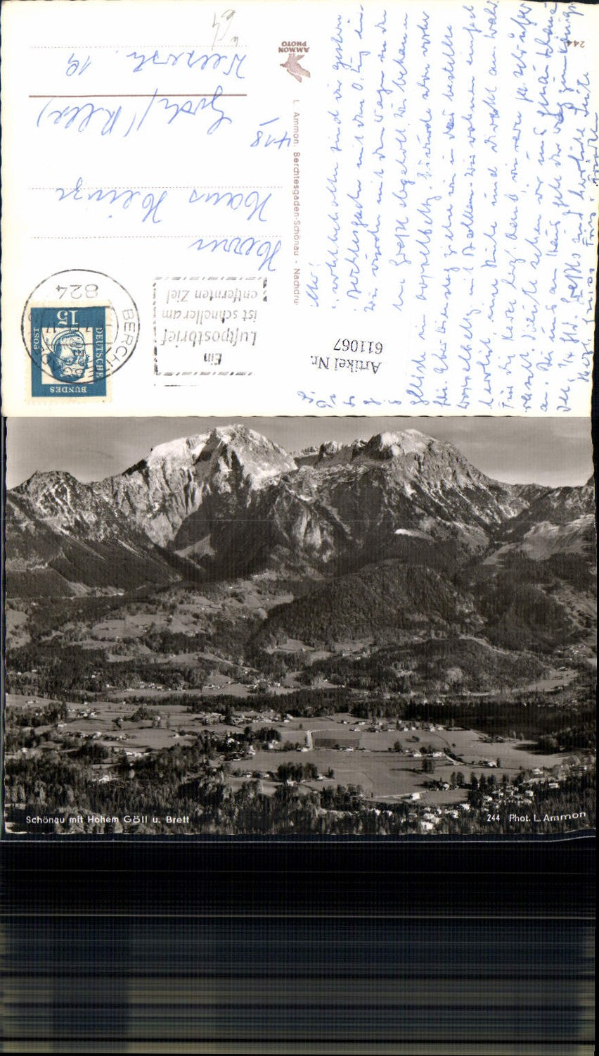 611067,Foto Ak Schönau am Königssee m. Hohen Göll u. Brett