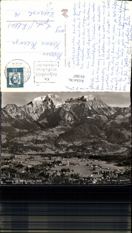 611067,Foto Ak Schönau am Königssee m. Hohen Göll u. Brett
