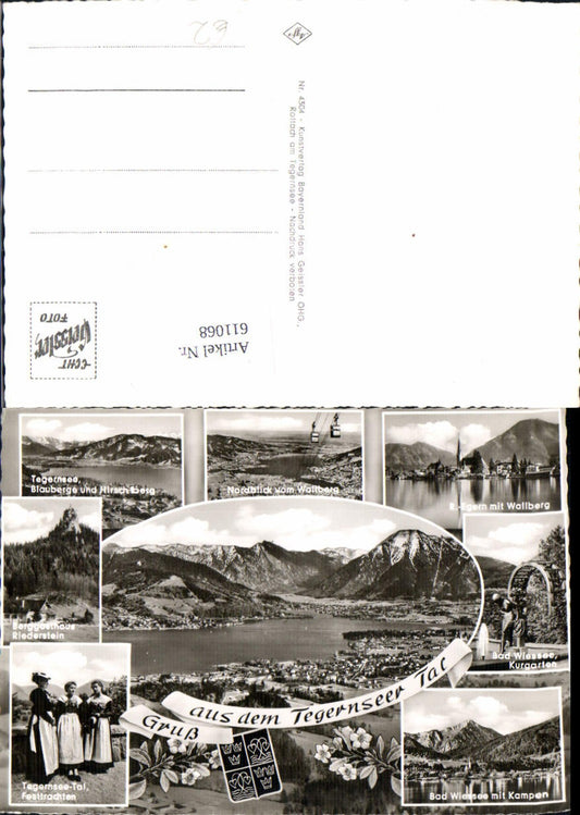 611068,Mehrbild Ak Tegernsee Tracht Rottach-Egern Wallberg Bad Wiessee Kurgarten