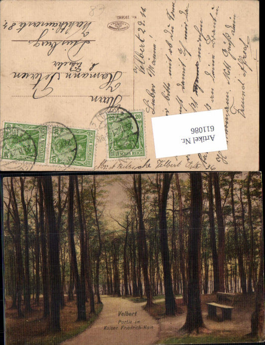 611086,seltene AK Velbert Partie im Kaiser Friedrich Hain