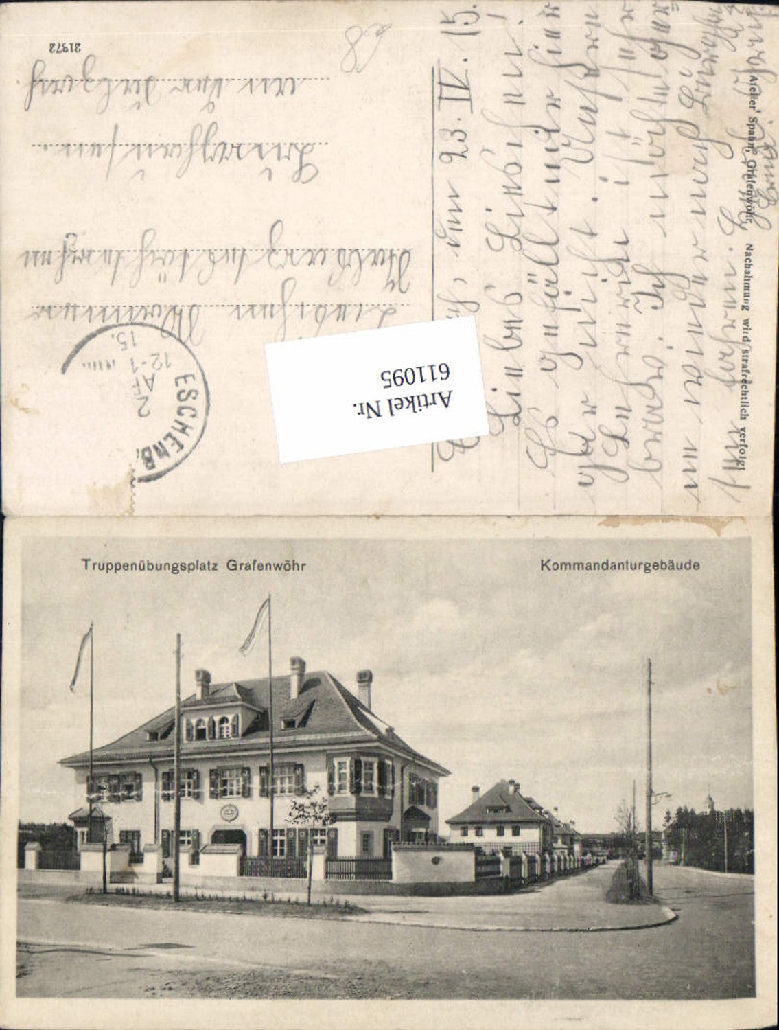 611095,seltene AK Truppenübungsplatz Grafenwöhr Kommandogebäude