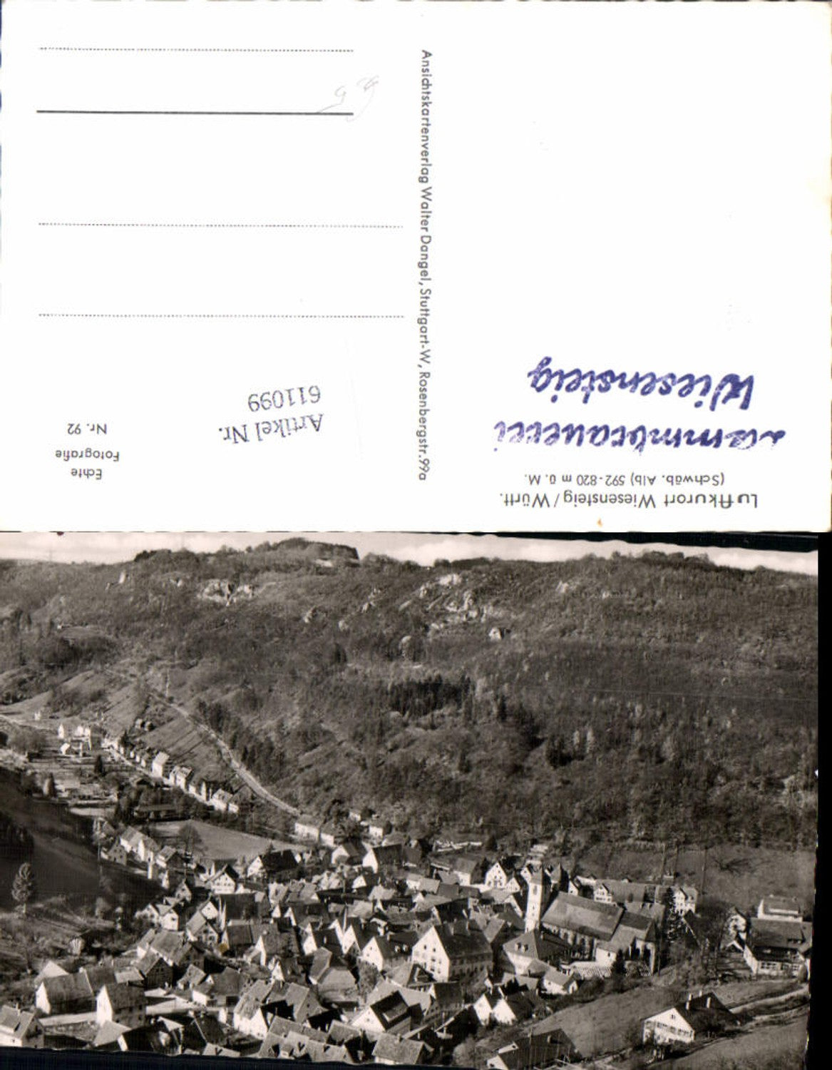 611099,Fliegeraufnahme Wiesensteig Württemberg Schwäbische Alb