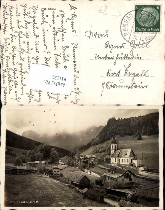 611131, great photo postcard Ramsau near Berchtesgaden, detailed view