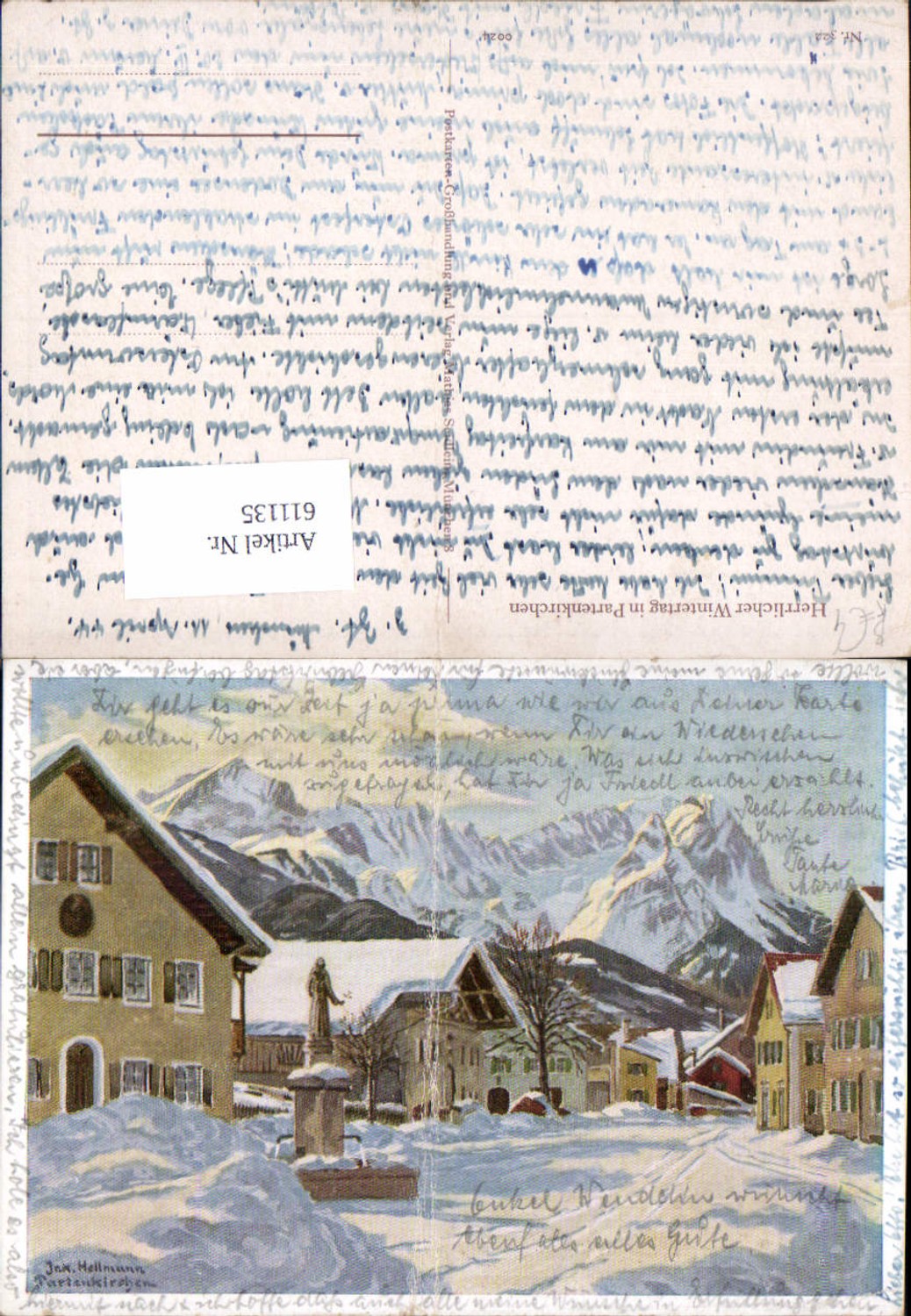 611135,tolle Künstler AK Josef Hellmann Garmisch Partenkirchen