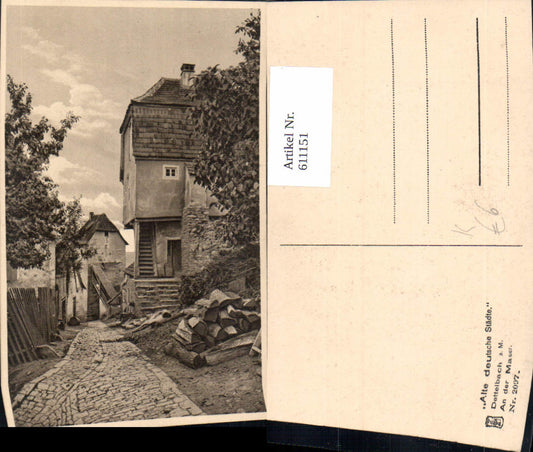 611151,Künstler Ak Dettelbach a. M. An der Mauer Schwarzach am Main