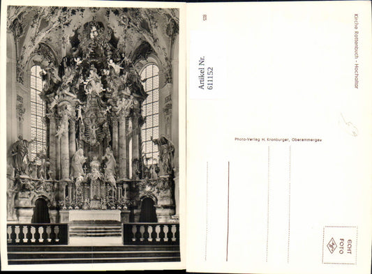 611152,Kirche Rottenbuch Hochaltar Innenansicht