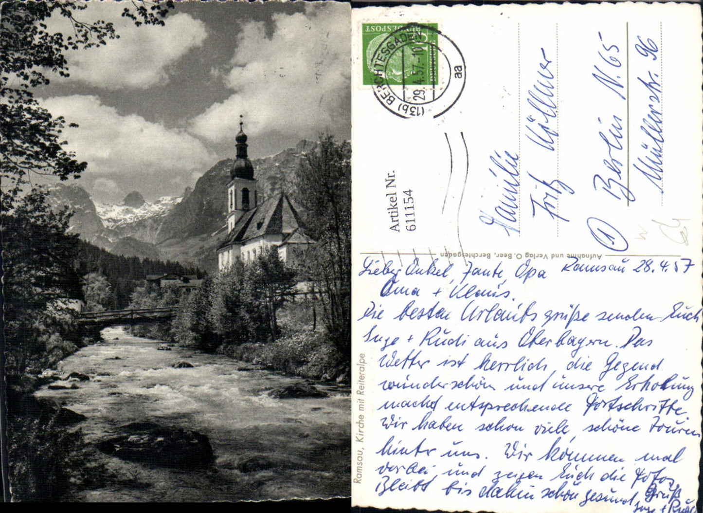 611154, Ramsau near Berchtesgaden Church with Reiteralpe Bridge
