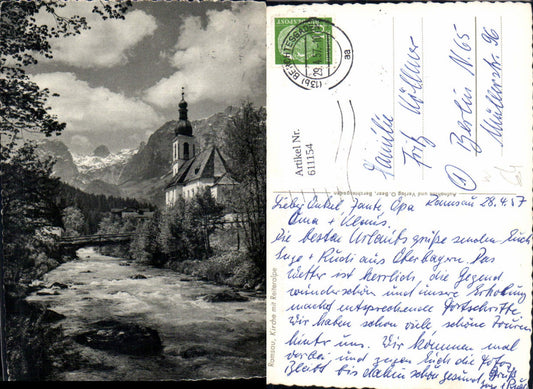 611154, Ramsau near Berchtesgaden Church with Reiteralpe Bridge
