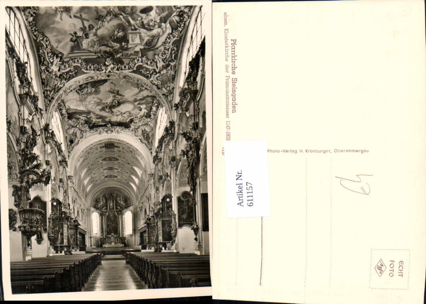 611157, Steingaden Parish Church, Monastery Church, Church Interior View