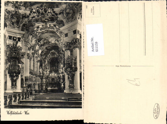 611159, Photo Ak Pilgrimage Church Wies near Steingaden Church Interior view