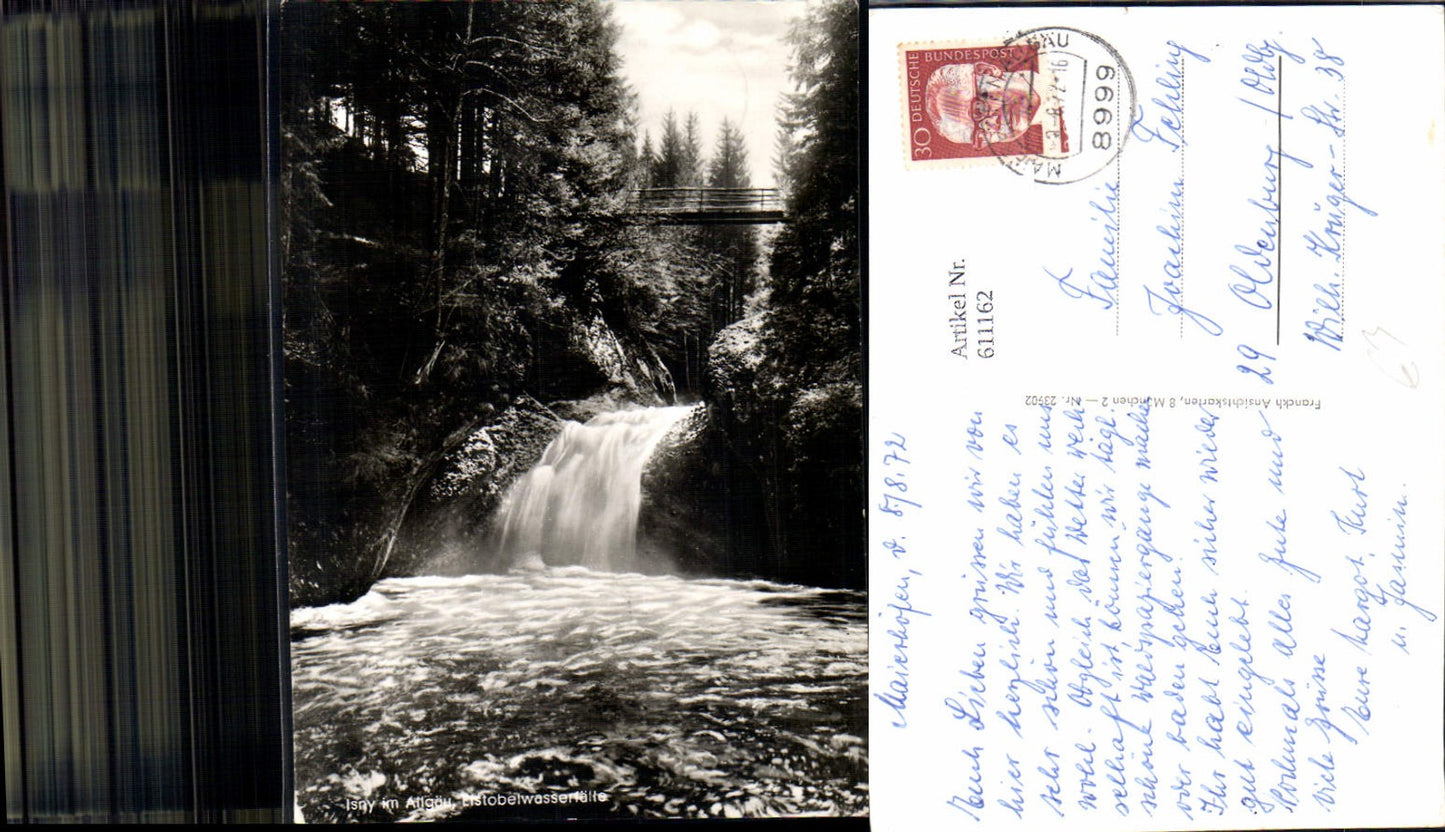 611162, Photo Ak Isny ​​i. Allgäu Eistobel waterfalls bridge