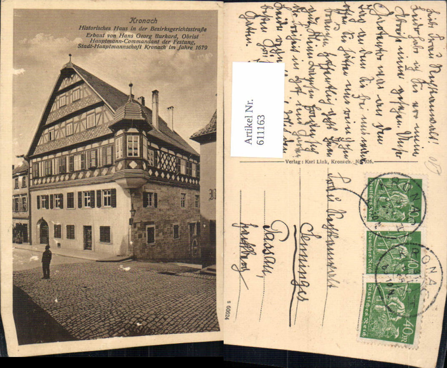 611163, Kronach Historic House on Bezirksgerichtsstraße