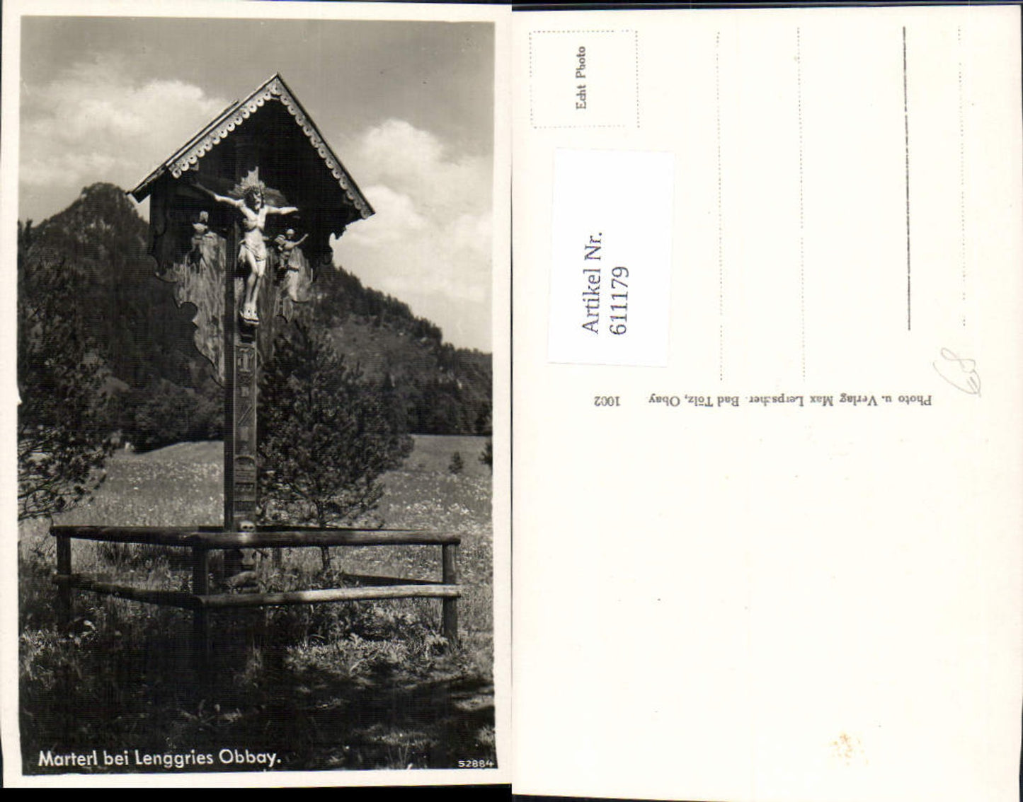 611179, Photo Ak Marterl near Lenggries, Upper Bavaria, wayside cross