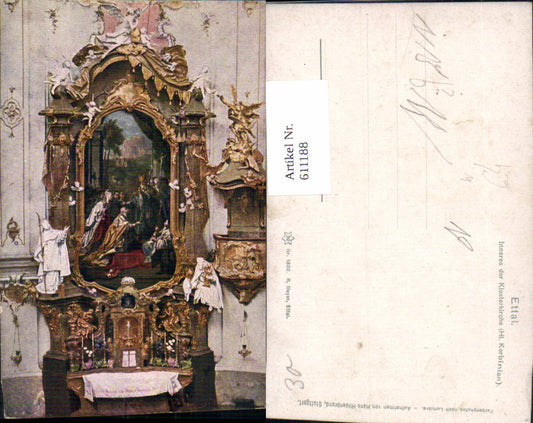 611188,Ettal Inneres d. Klosterkirche Kirche Hl. Korbinian