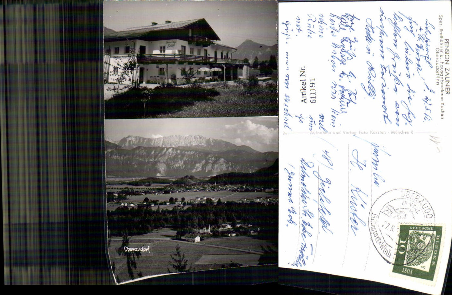 611191,Mehrbild Ak Oberaudorf Pension Zauner