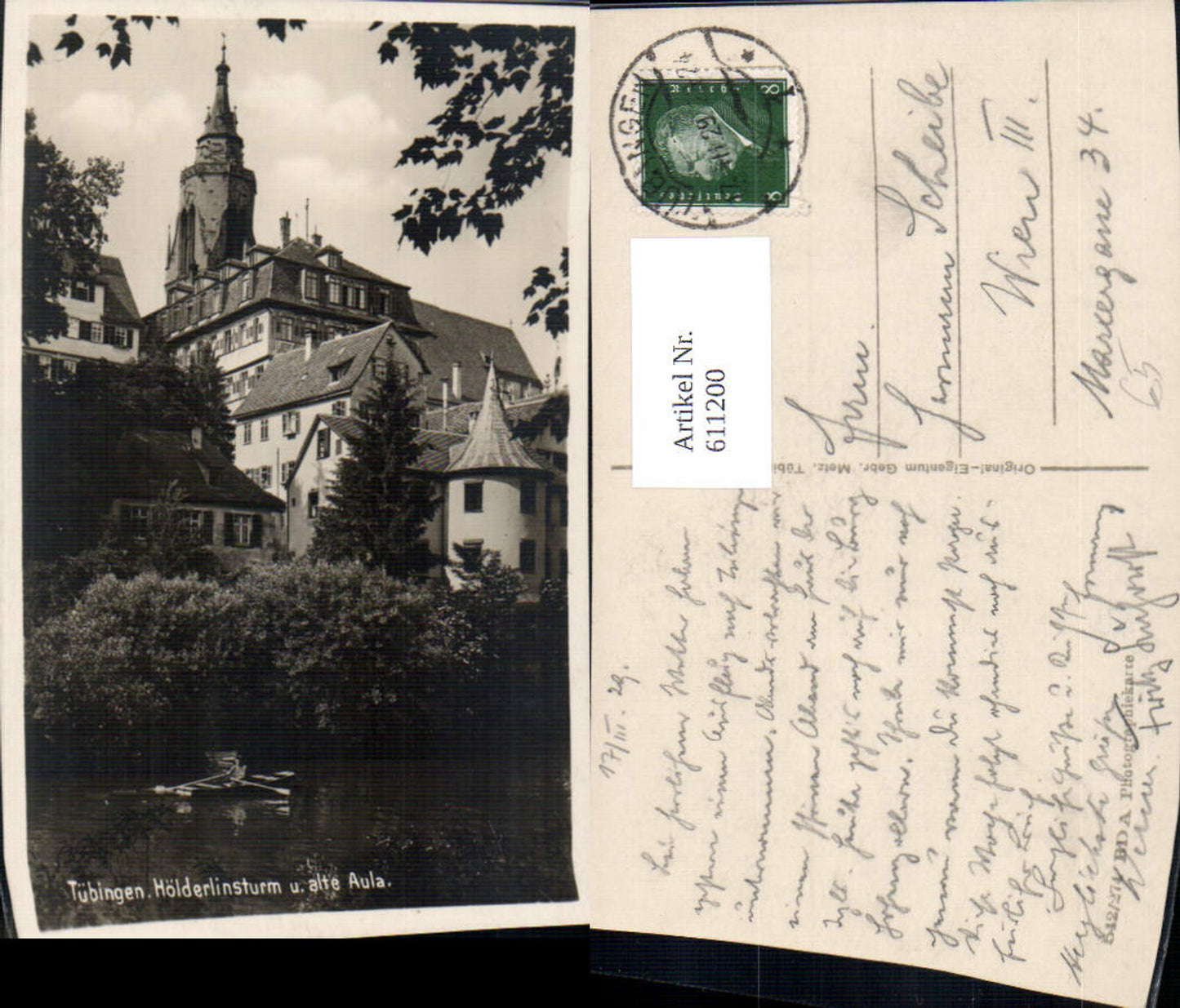 611200,Foto Ak Tübingen Hölderlinsturm u. Alte Aula