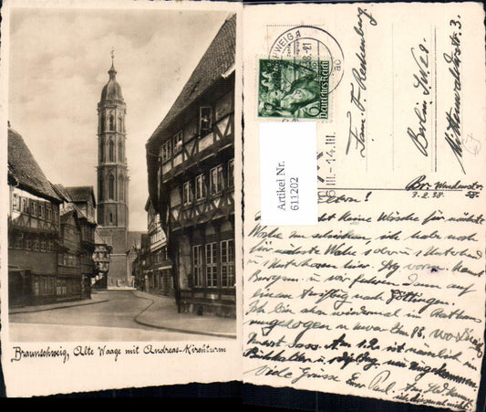 611202,Foto Ak Braunschweig Alte Waage m. Andreas-Kirchturm