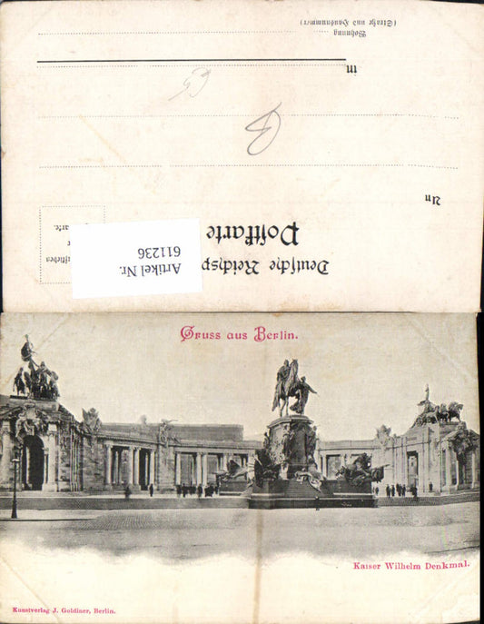 611236,Litho Berlin Kaiser Wilhelm Denkmal
