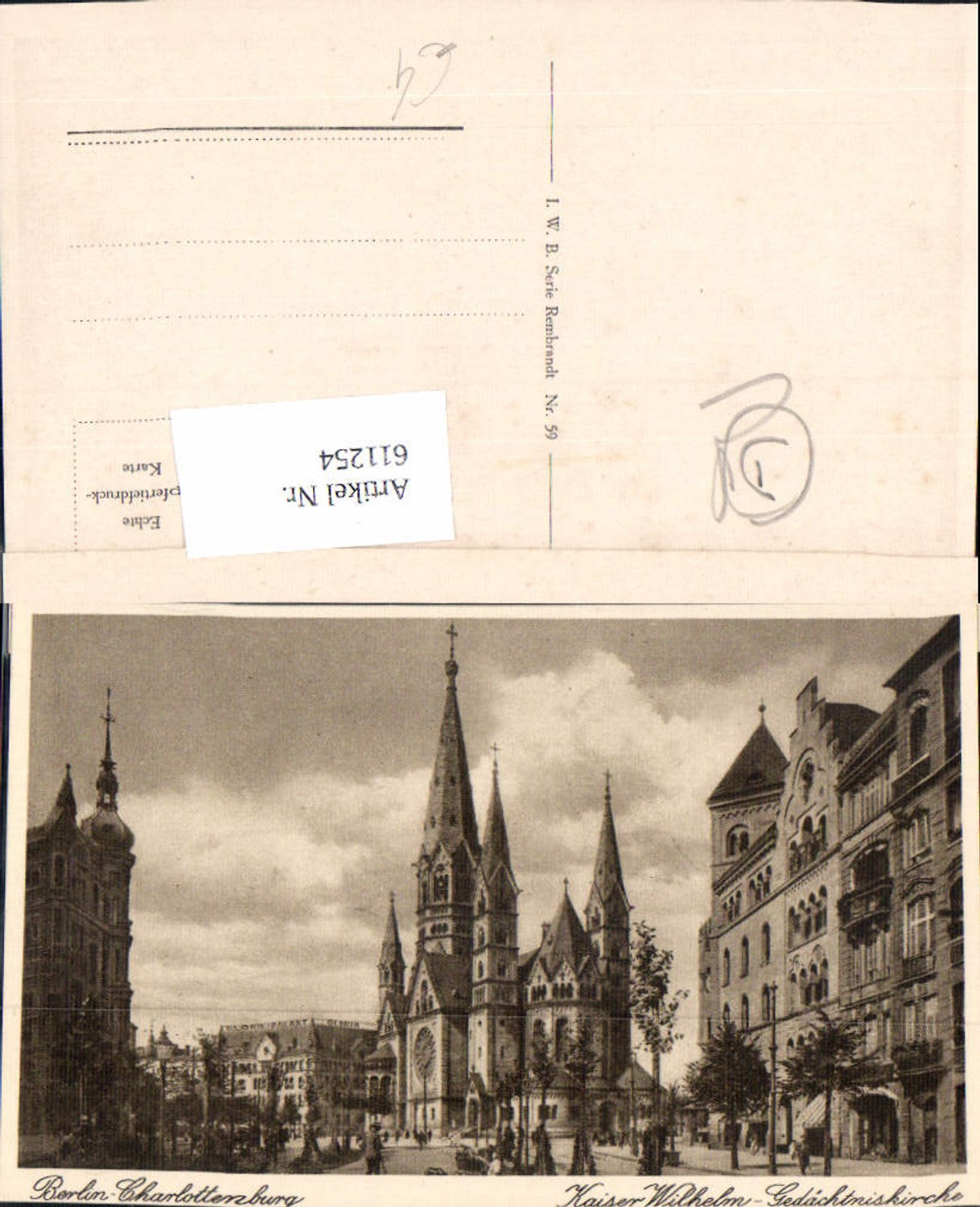 611254,Berlin Charlottenburg Kaiser Wilhelm-Gedächtniskirche