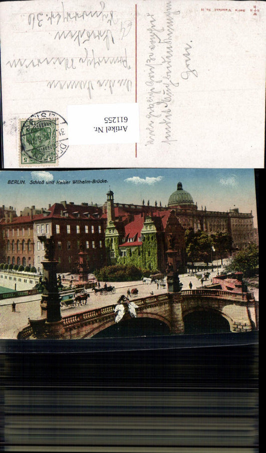 611255,Berlin Schloss u. Kaiser Wilhelm-Brücke Tram Kutsche