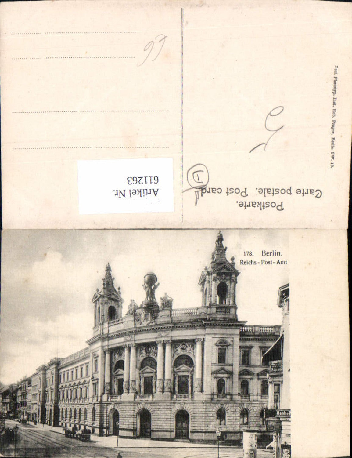 611263,Berlin Reichs-Post-Amt Post Postamt