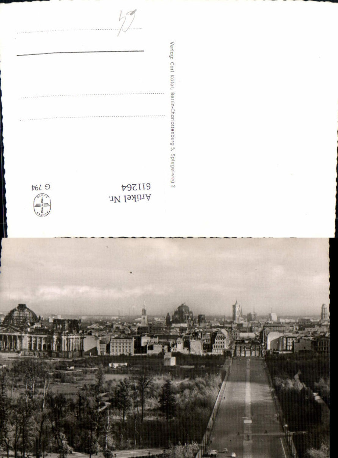 611264,Foto Ak Berlin Blick v. d. Siegessäule