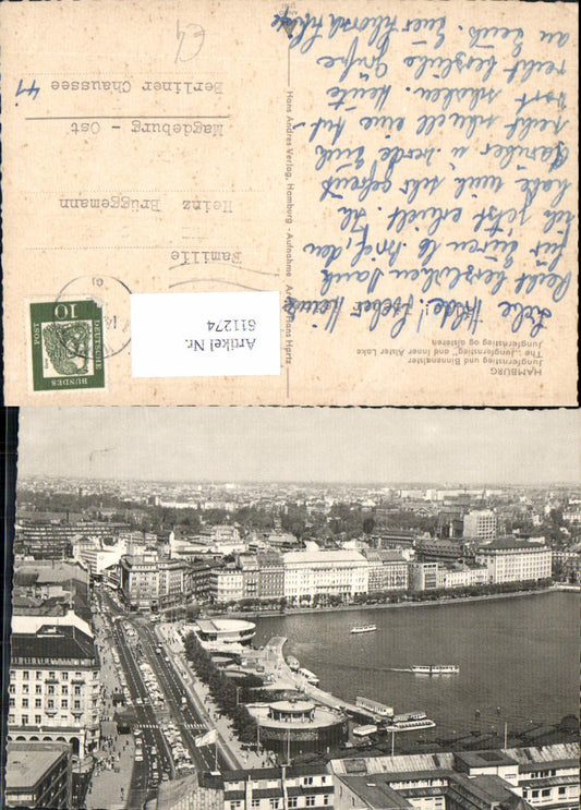 611274,Hamburg Jungfernstieg u. Binnenalster Schiffe