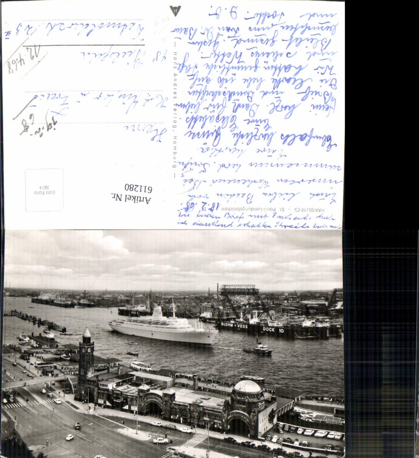 611280,Foto Ak Hamburg St Pauli Landungsbrücken Schiffe Dampfer